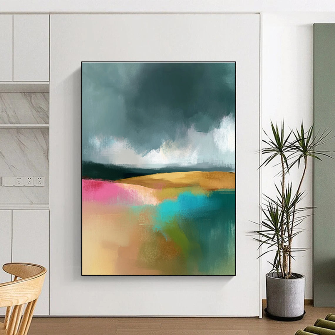Colorful Field Abstract - Vibrant Landscape Abstract Art GAB0523
