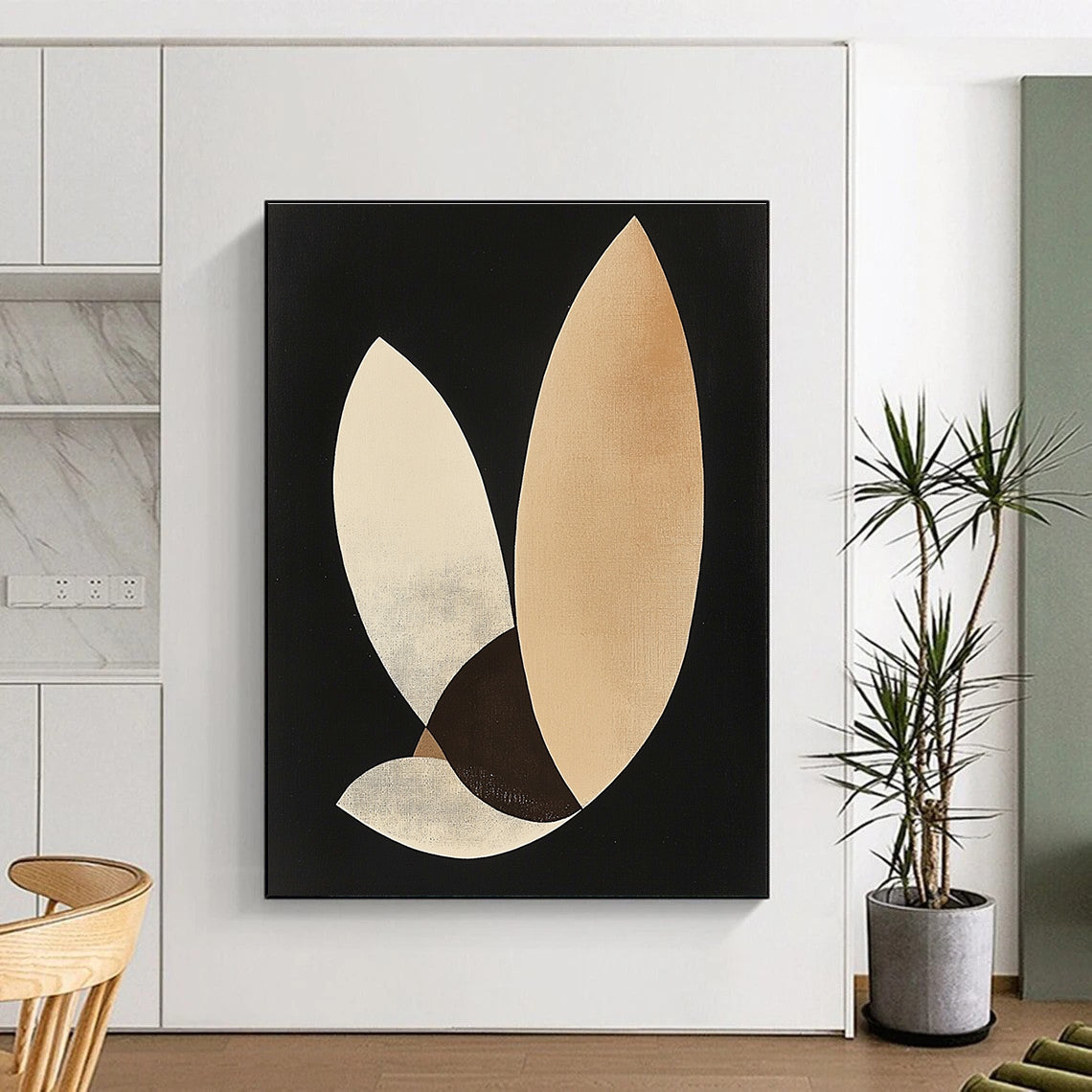 Abstract Leaf - like Forms Painting with Delicate Grace WINK099