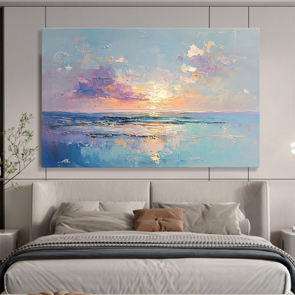 Purple - hued Sunset Ocean - Mystical Evening by the Sea ABS010