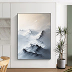 Textured Mountain Peaks Impasto Landscape Abstract Painting for Nature - Lovers’ Spaces GAB1541