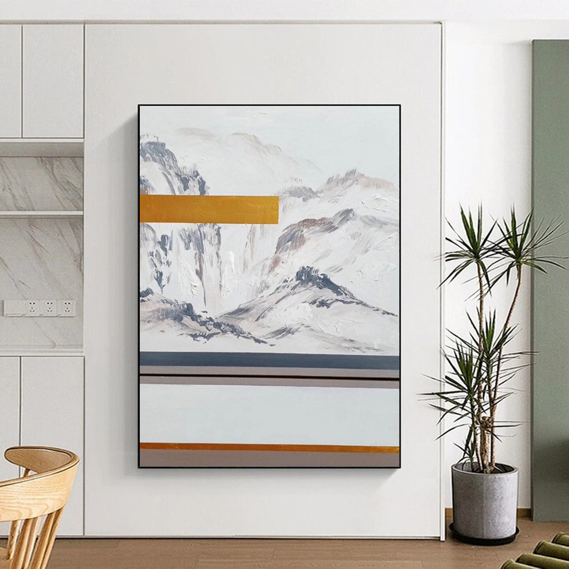 Minimalist Mountainscape Abstract Painting for Zen - Inspired Offices HENG045