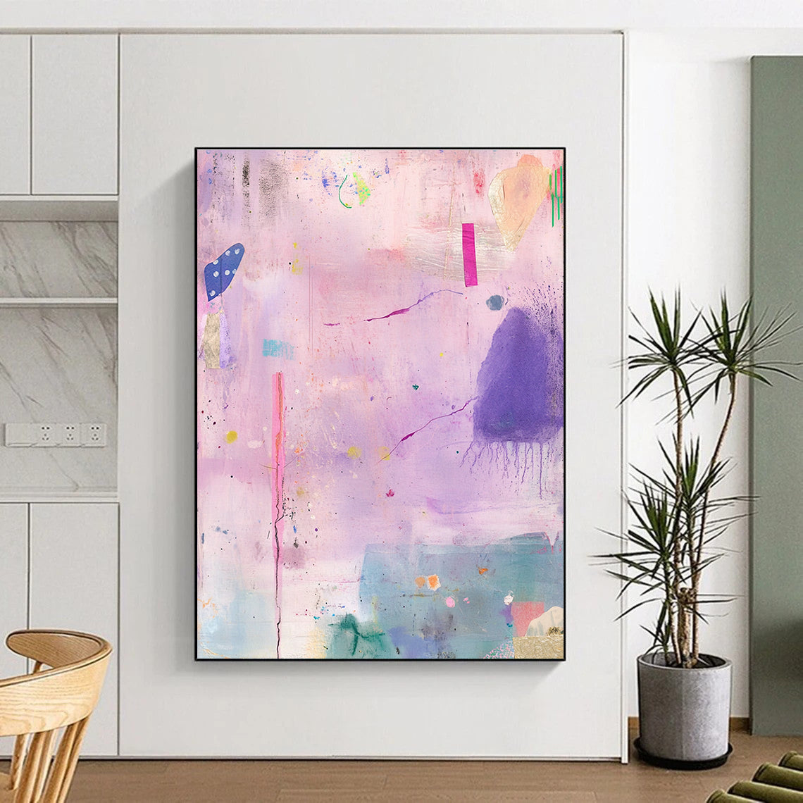 Soft Purple Surface Abstract Painting with Dreamy Allure WINK139