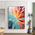Eye - Catching Colorful Radial Abstract Painting for Dynamic Spaces HENG288