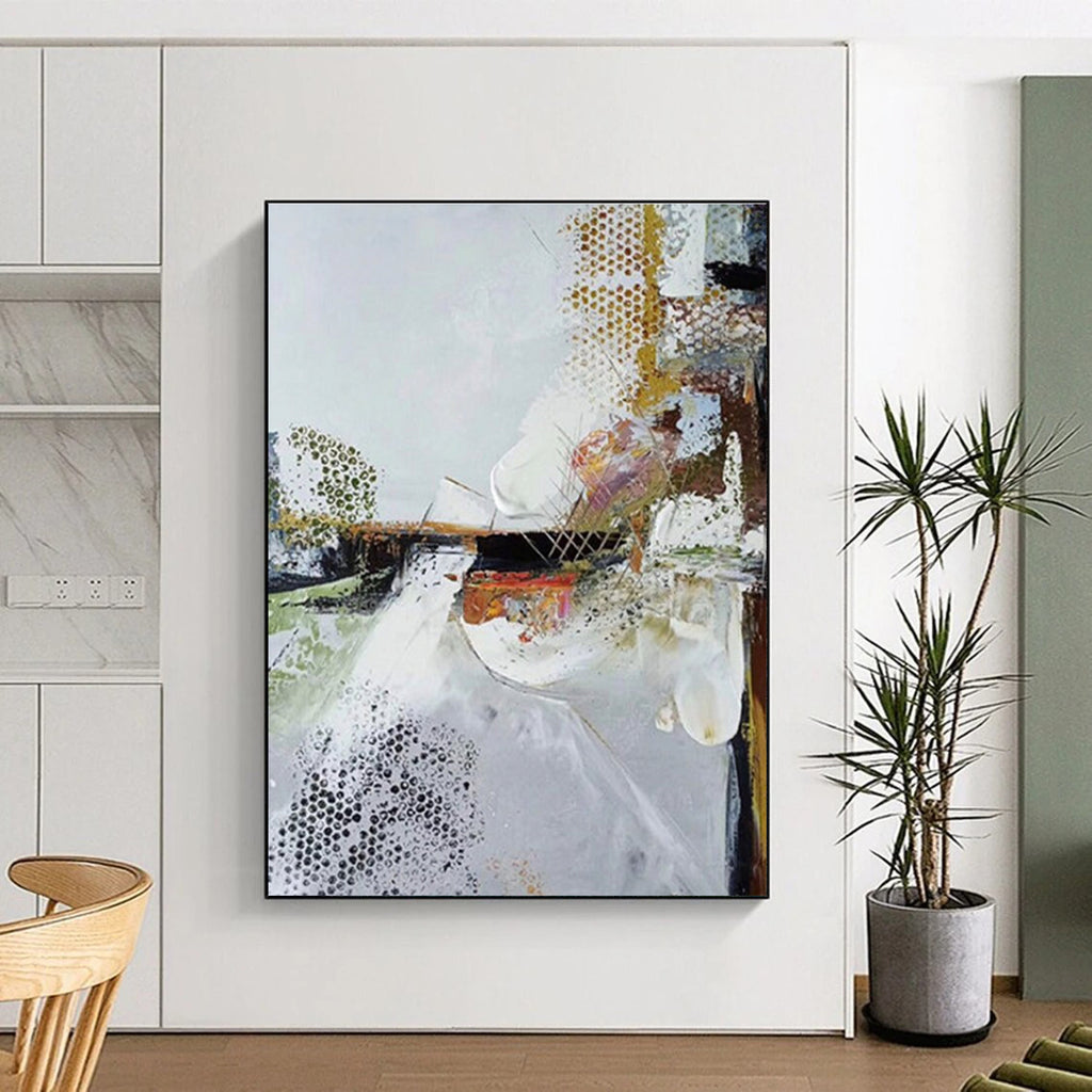 Textured Abstract Composition Abstract Painting for Contemporary Home Libraries HENG047