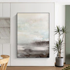 Light - Toned Landscape Abstract Painting for Minimalist Home Offices HENG154