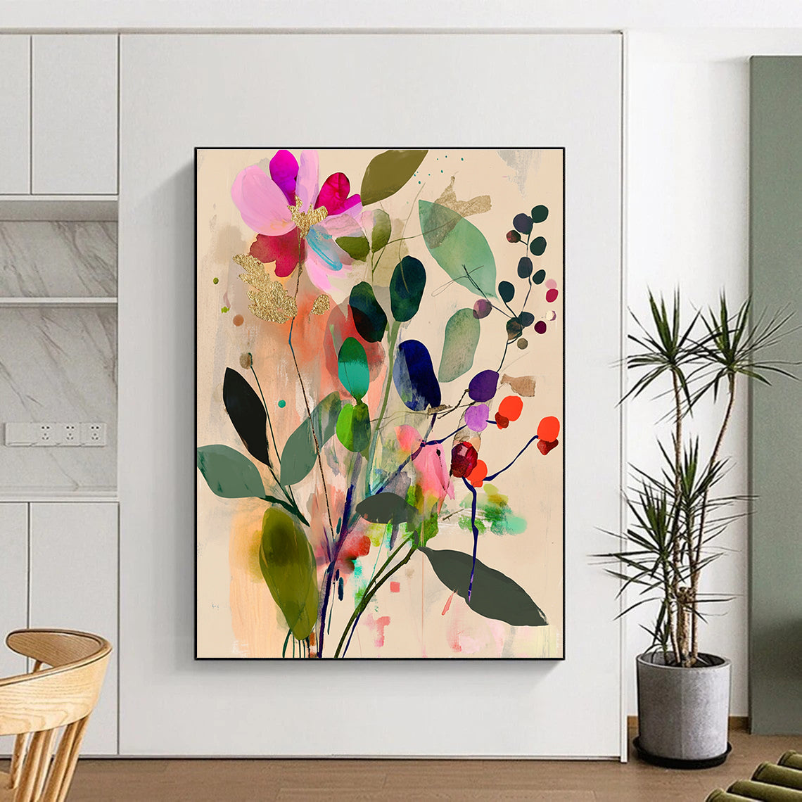 Colorful Floral Abstract - Whimsical Botanical Abstract Art GAB0477