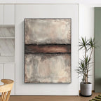 Gray and Brown Textured Divide Abstract Painting with Rustic Simplicity WINK038