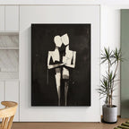Abstract Couple Embrace - Intimate Figurative Abstract Art GAB0452