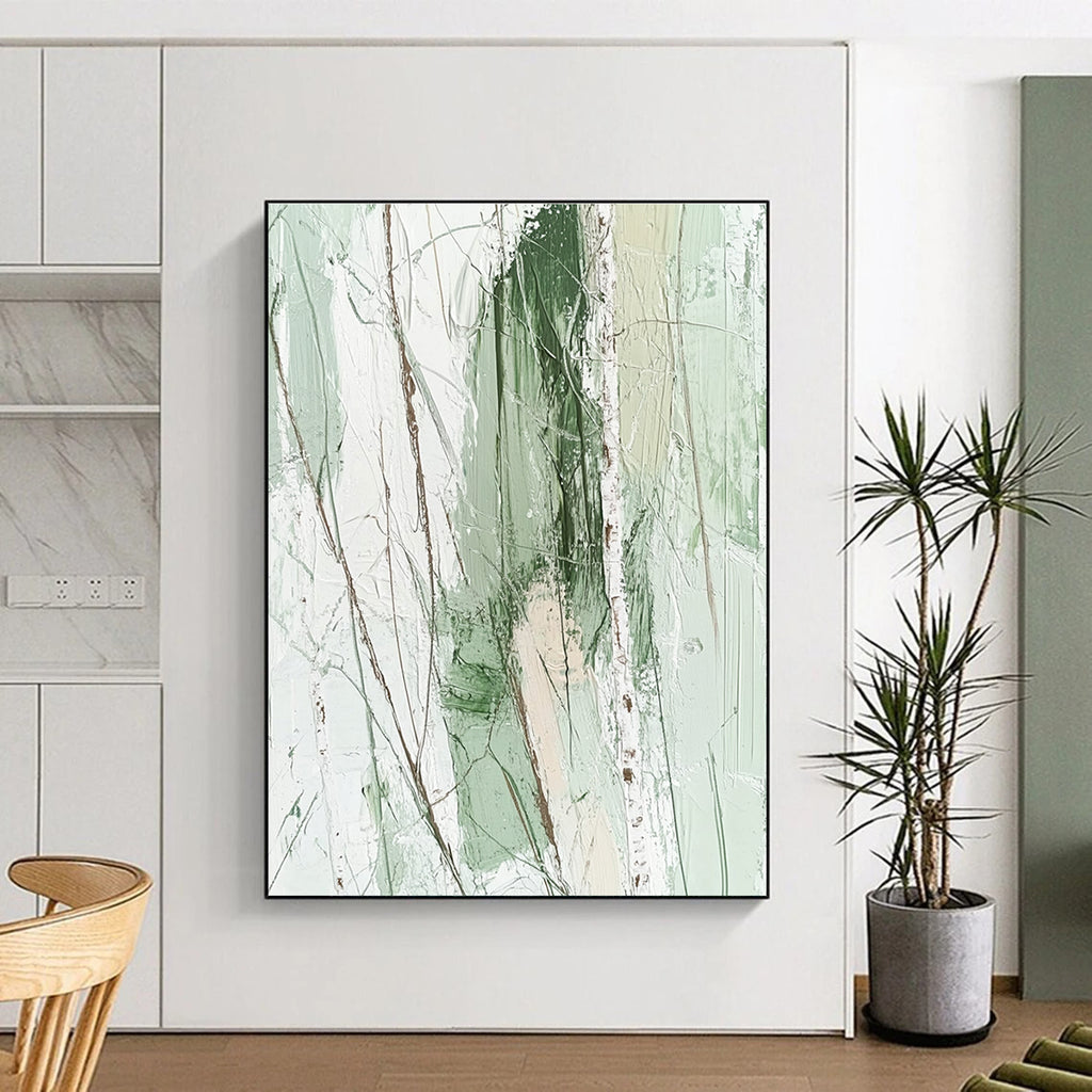 Green Tree Abstract Painting for Nature - Inspired Bedrooms GAB0752