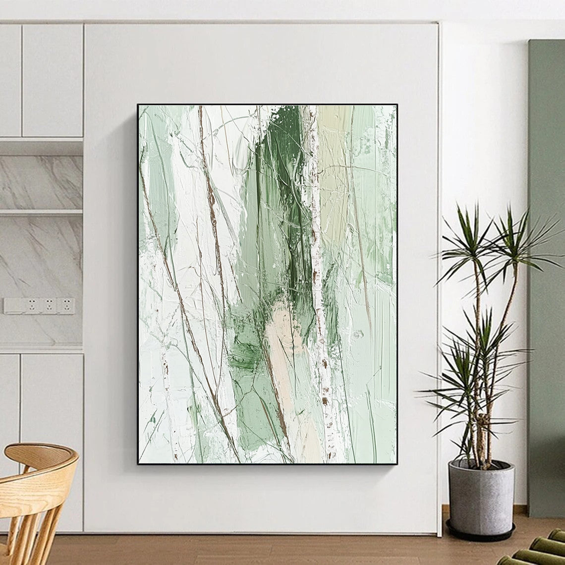 Green Tree Abstract Painting for Nature - Inspired Bedrooms GAB0752