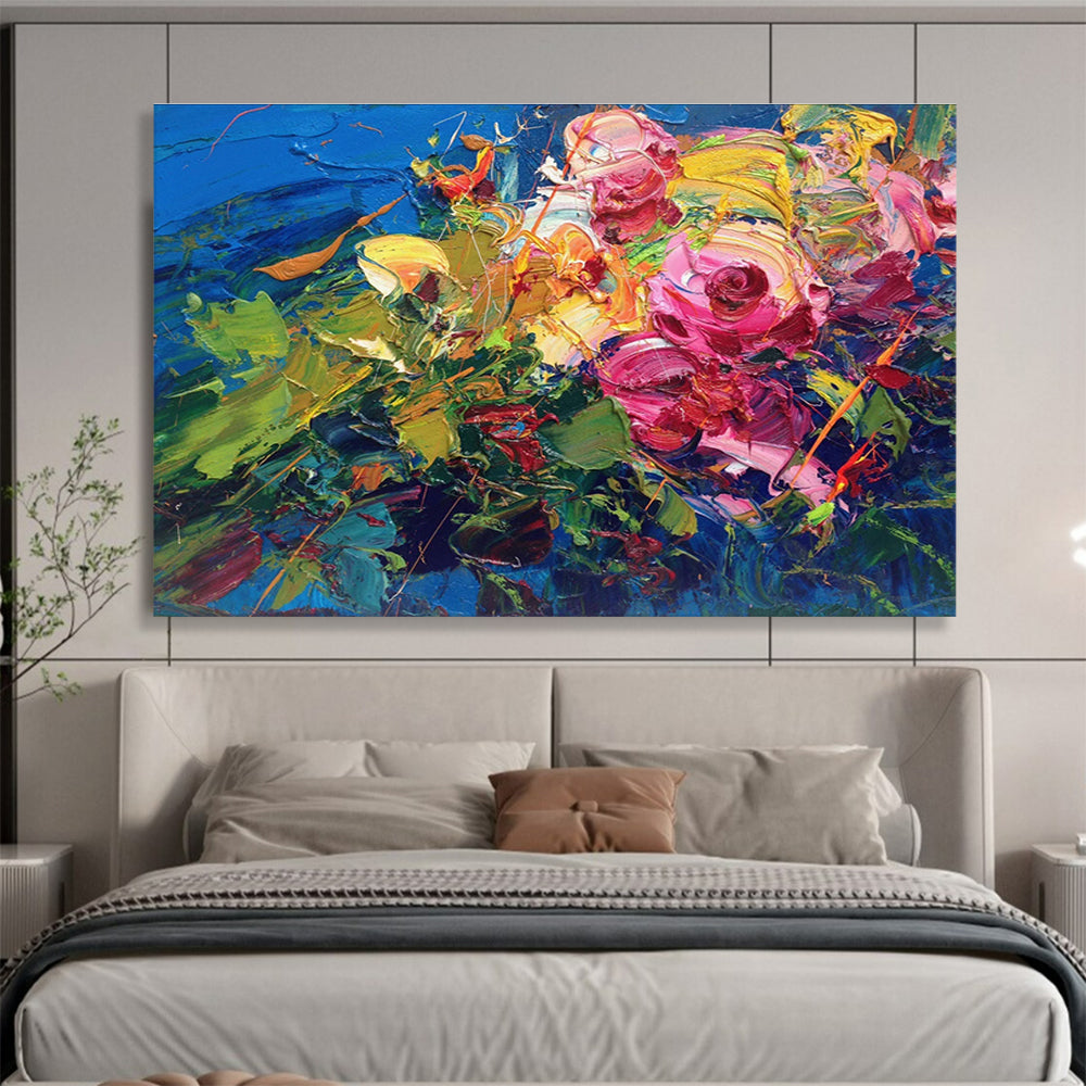Colorful Floral Abstract Painting for Luxury Hotel Suites YHT470