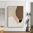 Neutral Shapes with Lines Abstract Painting with Calm Intricacy WINK149