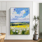 Rolling Fields Landscape Abstract Painting with Impasto Techniques GAB0014