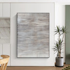 Light Grey Waves Subtle Abstract Painting for Sophisticated Spaces GAB1486