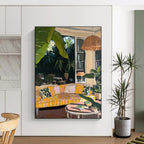 Indoor Outdoor Living Abstract Painting for Stylish Patio Spaces HENG435