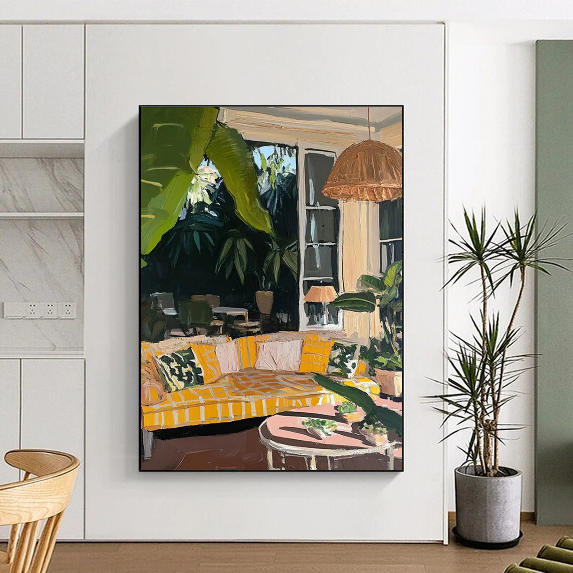 Indoor Outdoor Living Abstract Painting for Stylish Patio Spaces HENG435