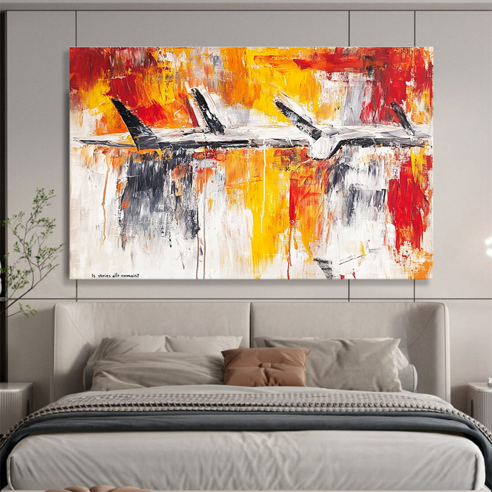 Abstract Aircraft Painting with Dynamic, Industrial Energy ABS497