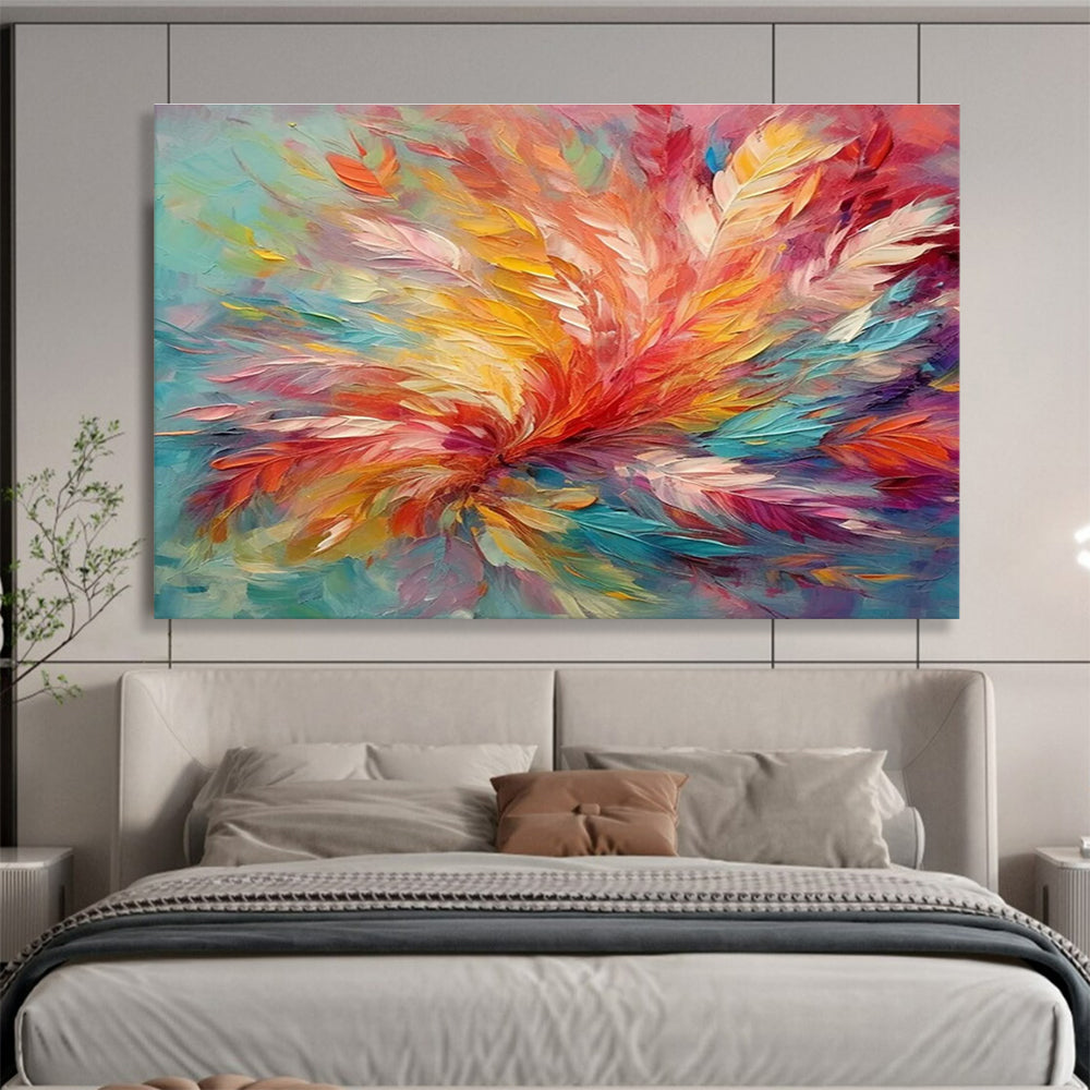 Colorful Wave Rhythm Abstract Painting for Modern Beachfront Resorts YHT302