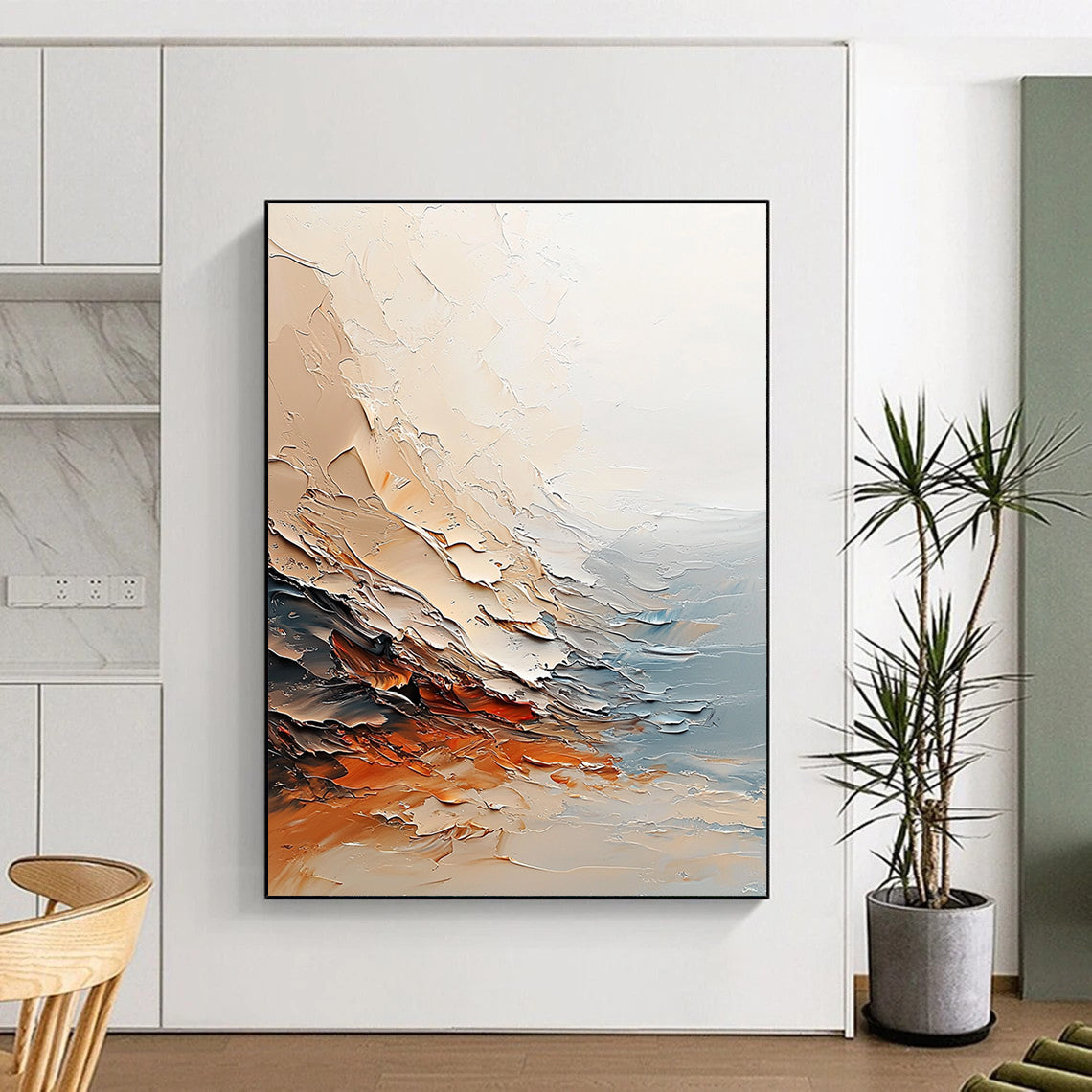 Textured Abstract Landscape - Dynamic Brushstroke Artwork GAB0531