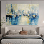 Abstract Harbor Scene Painting with Dreamy, Nautical Ambiance ABS513