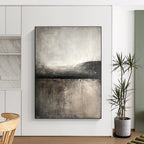 Monochrome Lake Abstract - Minimalist Landscape Abstract Art GAB0515
