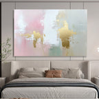 Pink and Gold Abstract Painting with Subtle Textured Elegance ABS442