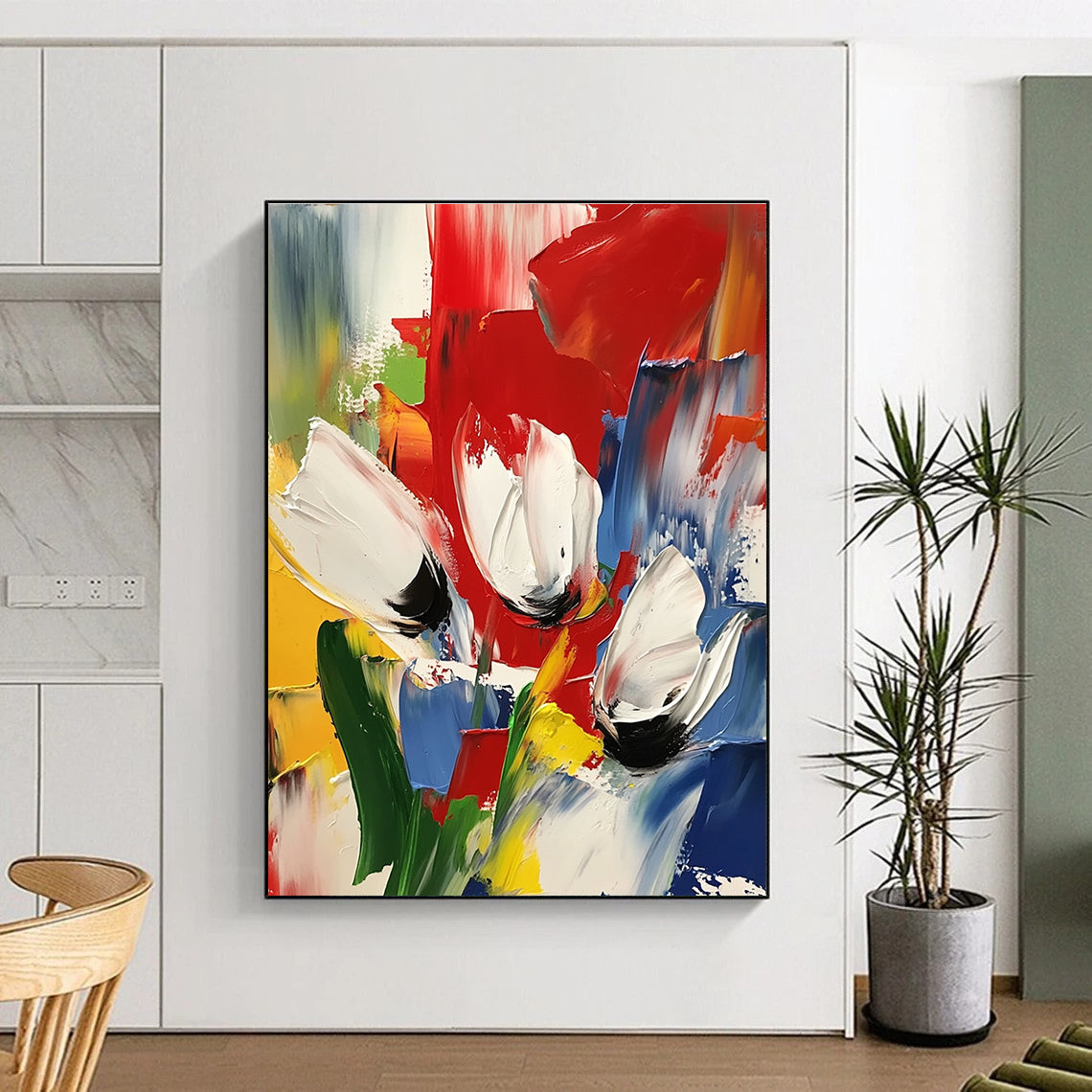 Colorful Floral Abstract Painting with Vivid Blooms WINK601