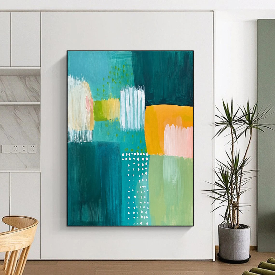 Colorful - Block Abstract Painting with Vibrant Shapes WINK867