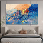 Cyclists Abstract Painting for Sports - Themed Cafes YHT441