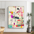 Colorful Abstract Doodles Painting with Playful Elements GAB0053
