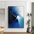 Blue - White Abstract Mist Painting with Ethereal Calm WINK401
