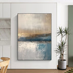 Minimalist Gray - Blue Sea Abstract Painting: Quiet Contemplation in Hues GAB0958