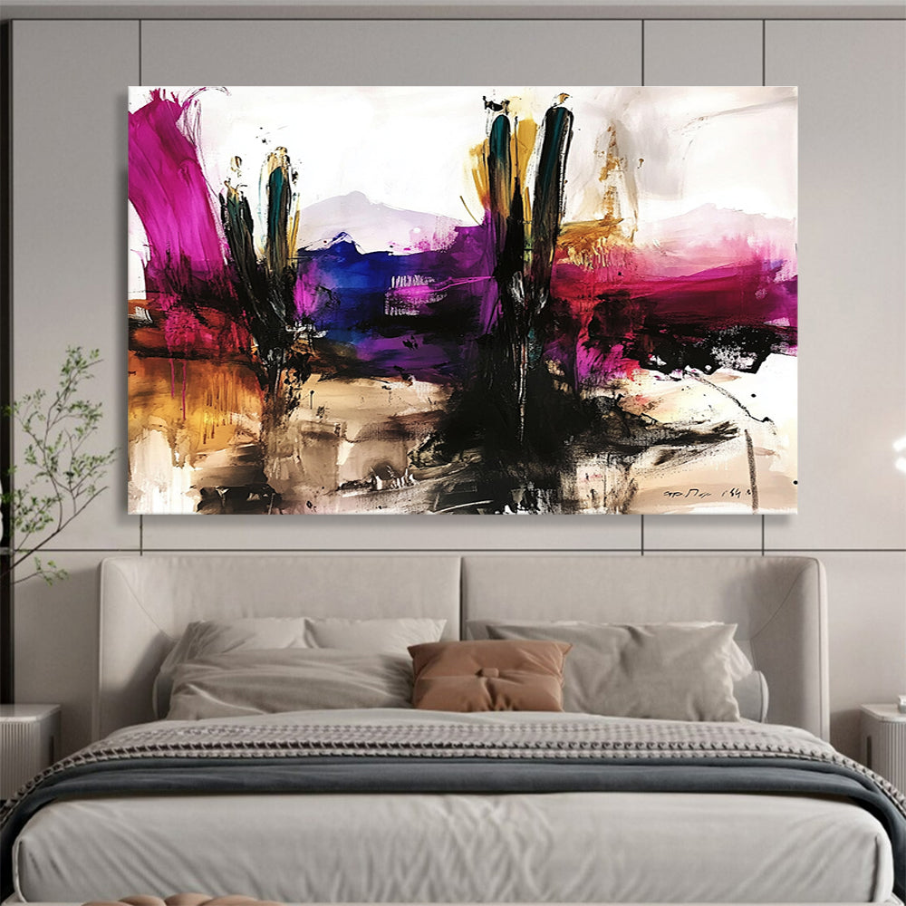 Vibrant Desert Cactus Abstract Painting ABS207
