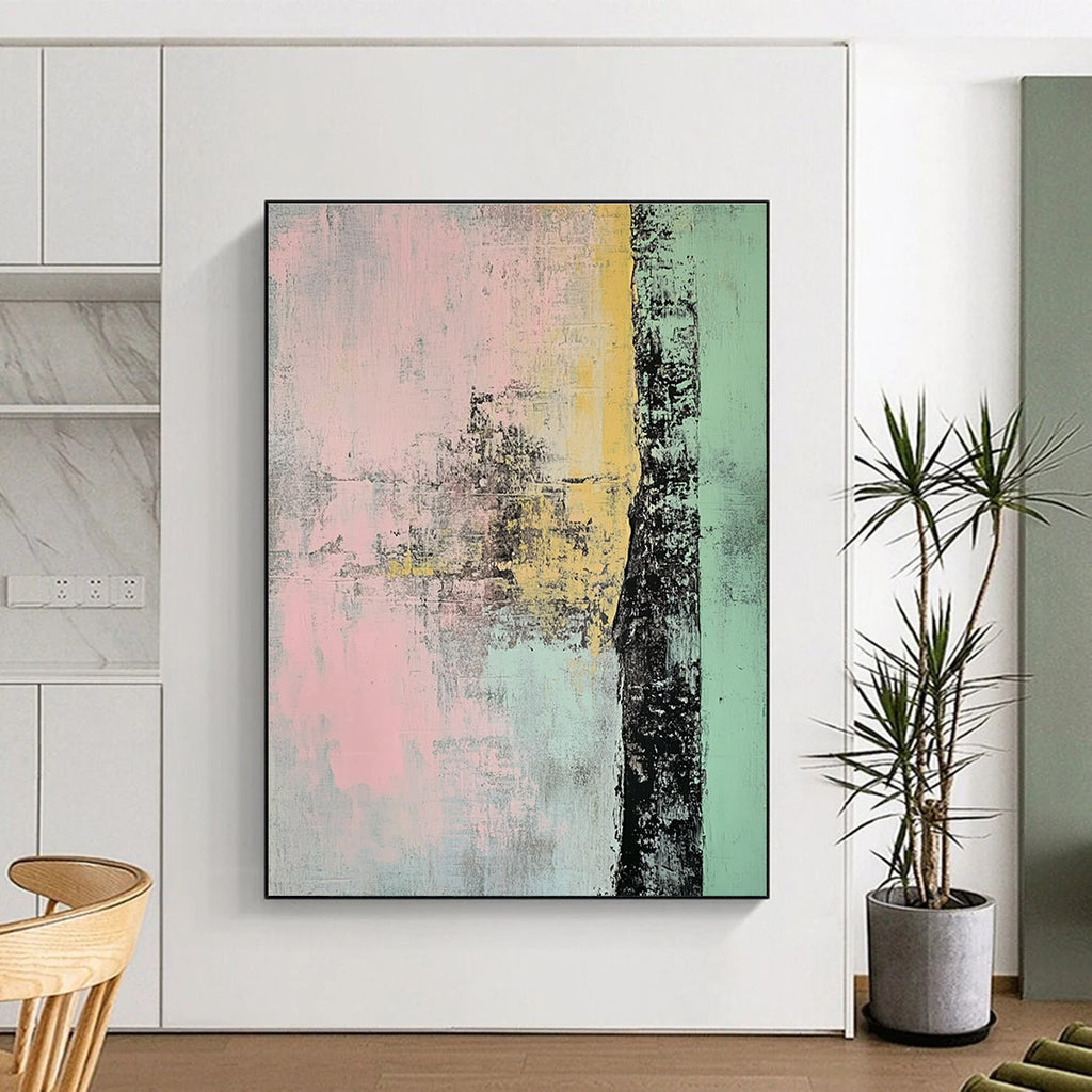 Textured Abstract in Pastels Painting for Bohemian - Style Boutiques GAB1225