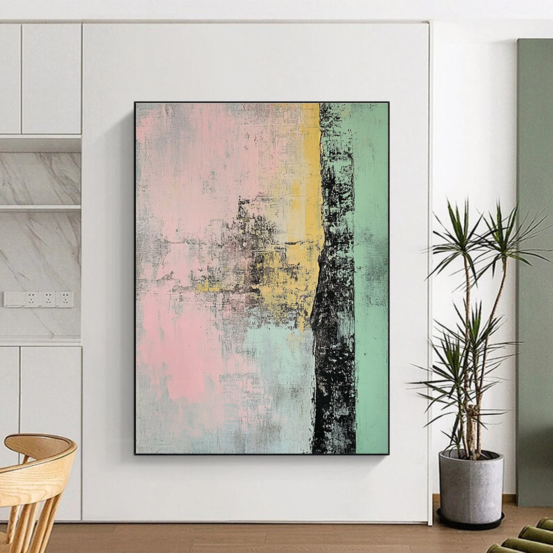 Textured Abstract in Pastels Painting for Bohemian - Style Boutiques GAB1225