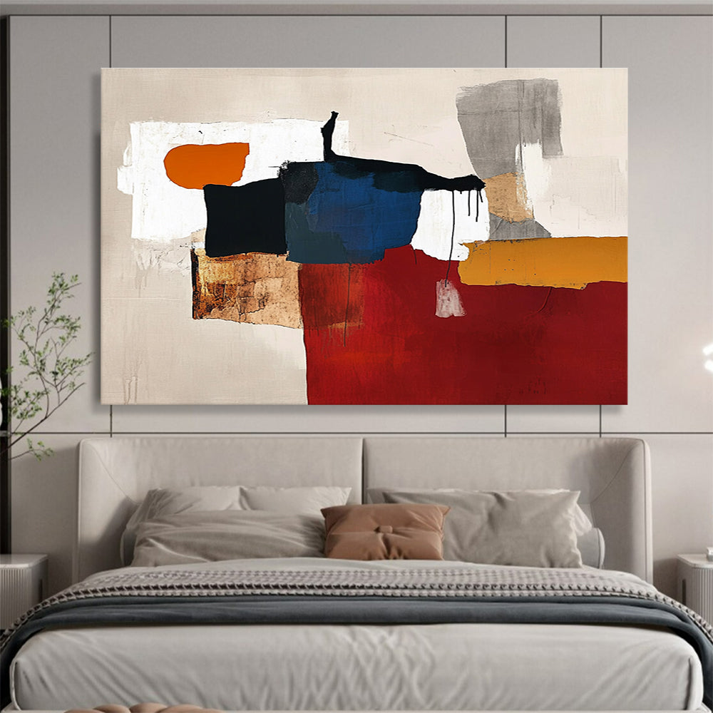 Color Block Collage Abstract Painting with Eclectic, Artistic Fusion ABS487