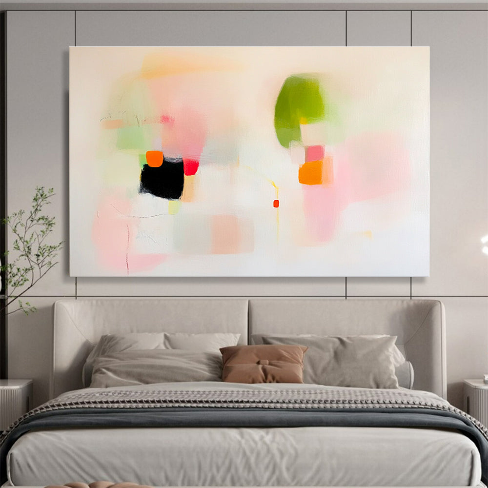Soft Color Block Abstract Painting with Gentle Playful Forms ABS537