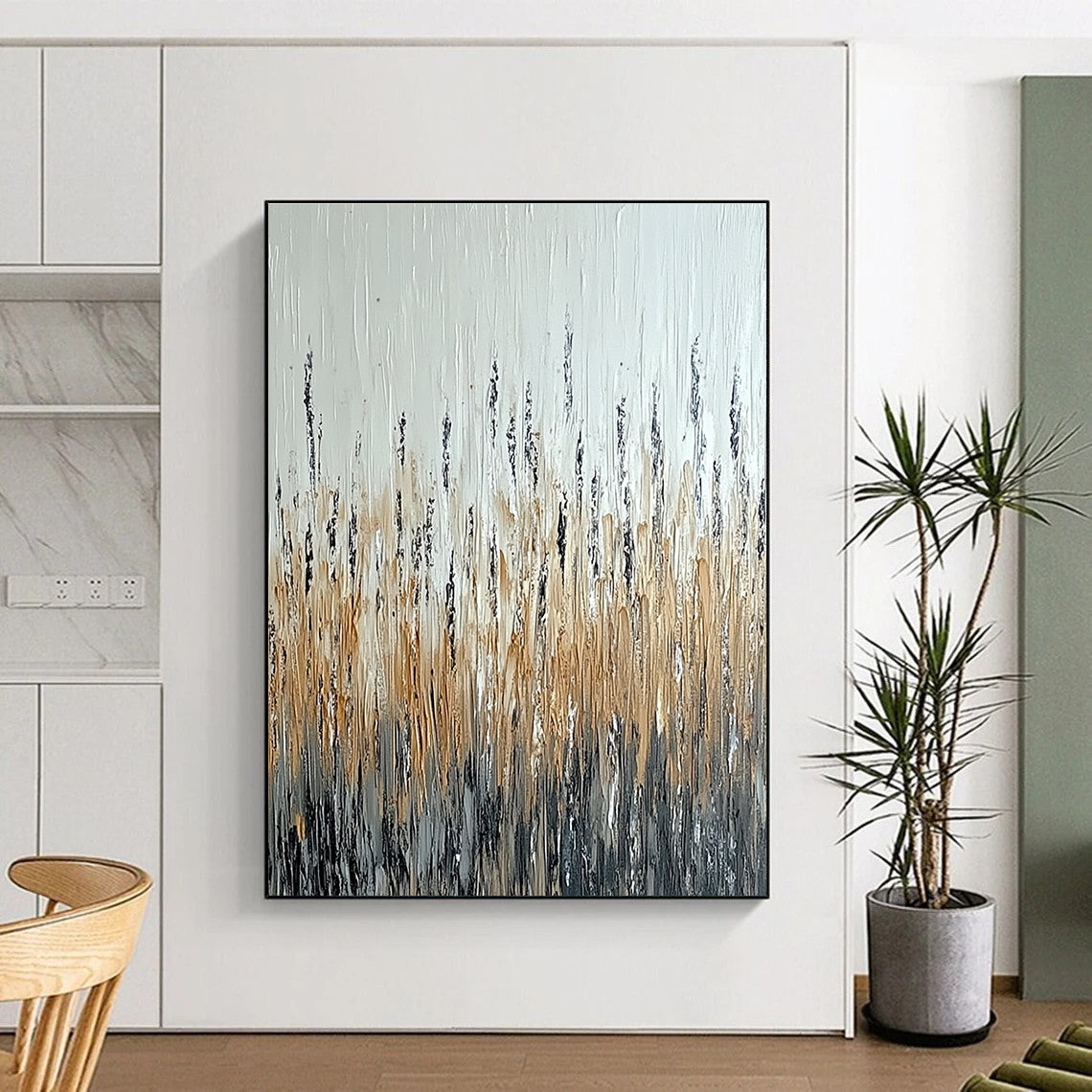 Reed - Like Abstract Painting for Nature - Inspired Decor GAB0699