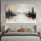 Misty Lake Abstract Landscape Painting ABS213