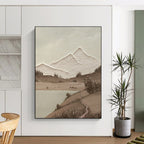 Minimalist Textured Mountain Landscape Abstract Painting for Timeless Spaces HENG268