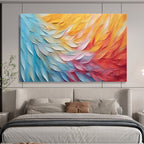 Colorful Feather Abstract Painting for Modern Bedrooms YHT201