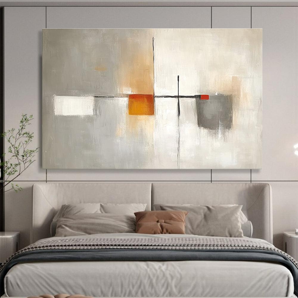 Monochromatic Minimalist Abstract Painting with Delicate Subtle Shifts ABS536