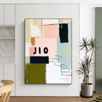 Colorful Geometric Collage Abstract Painting of Playful Diversity GAB0209