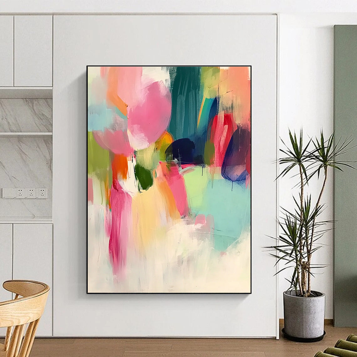 Colorful Soft Abstract Painting for Cozy Living Rooms GAB0840