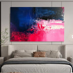 Pink - Blue Abstract Color Clash Painting ABS187