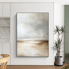 Serene Neutral Landscape - Calming Atmospheric Abstract Painting GAB0443