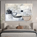 Monochromatic Still - Life Abstract Painting with Raw Textured Surfaces ABS547