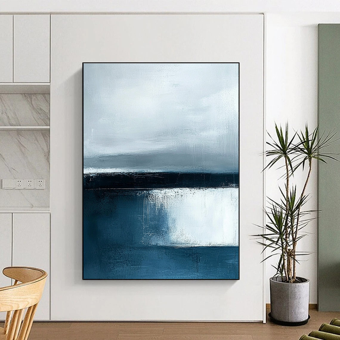 Monochrome Abstract Horizons Painting with Quiet Contemplation WINK385