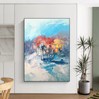 Cyclists in Motion Abstract Painting for Sports - Lover's Man Caves HENG532