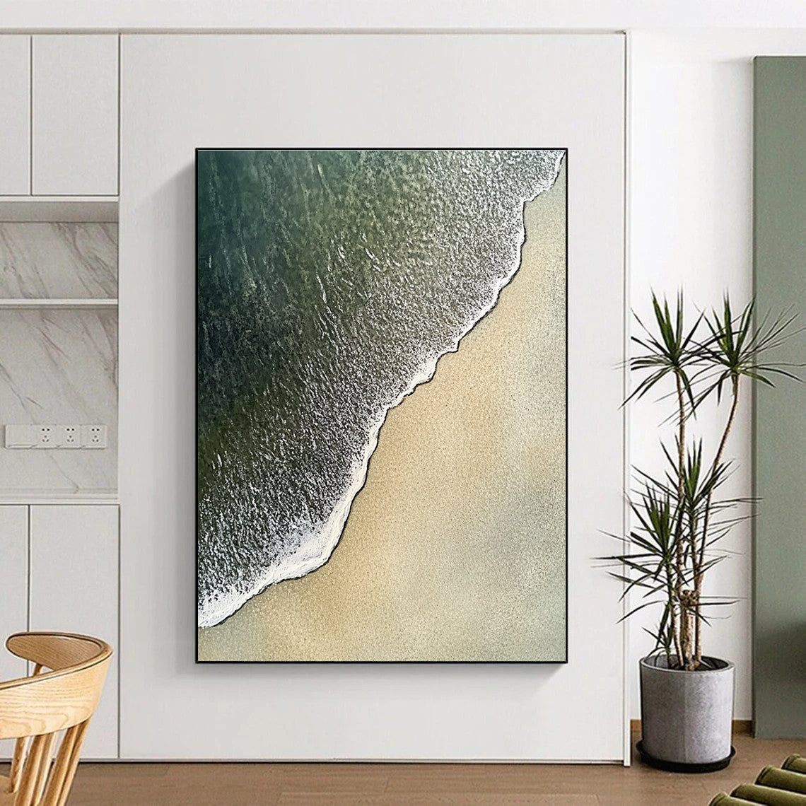 Aerial Beach View Abstract Painting for Coastal Homes GAB1455